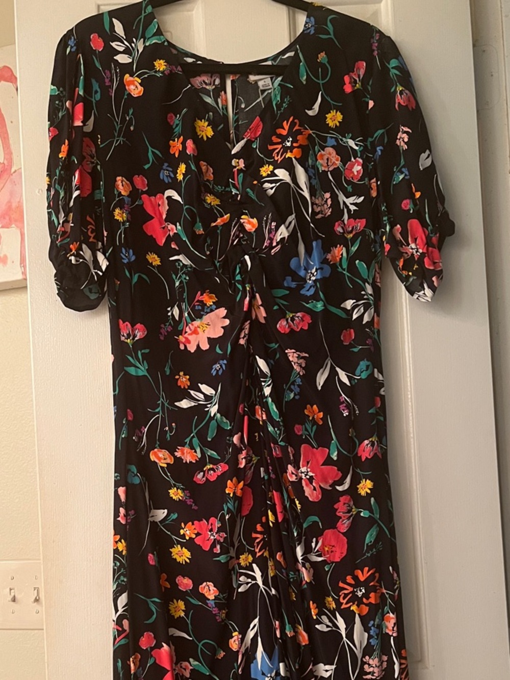 Black Floral Midi Dress